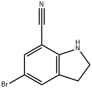 5-bromo-7-indolinecarbonitrile Structure