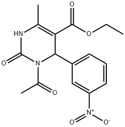 ethyl 1-acetyl-4-methyl-6-(3-nitrophenyl)-2-oxo-1,2,3,6-tetrahydropyrimidine-5-carboxylate Structure