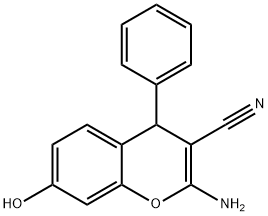 2-amino-7-hydroxy-4-phenyl-4H-chromene-3-carbonitrile 구조식 이미지