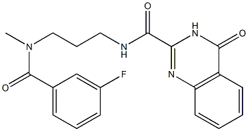 N-{3-[(3-fluorobenzoyl)(methyl)amino]propyl}-4-oxo-3,4-dihydro-2-quinazolinecarboxamide Structure