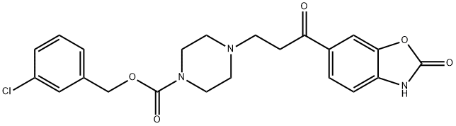 3-Chlorobenzyl 4-(3-oxo-3-(2-oxo-2,3-dihydrobenzo[d]oxazol-6-yl)propyl)piperazine-1-carboxylate Structure