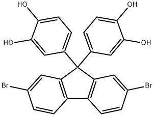 1,2-Benzenediol, 4,4'-(2,7-dibromo-9H-fluoren-9-ylidene)bis- 구조식 이미지