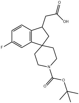 2-(1'-(Tert-Butoxycarbonyl)-6-Fluoro-2,3-Dihydrospiro[Indene-1,4'-Piperidine]-3-Yl)Acetic Acid 구조식 이미지