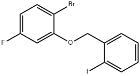 1-bromo-4-fluoro-2-((2-iodobenzyl)oxy)benzene 구조식 이미지