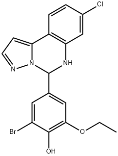 2-bromo-4-(8-chloro-5,6-dihydropyrazolo[1,5-c]quinazolin-5-yl)-6-ethoxyphenol 구조식 이미지