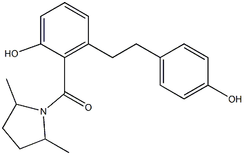 (2,5-Dimethyl-pyrrolidin-1-yl)-{2-hydroxy-6-[2-(4-hydroxy-phenyl)-ethyl]-phenyl}-methanone Structure