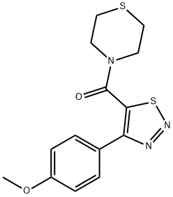 [4-(4-methoxyphenyl)-1,2,3-thiadiazol-5-yl](thiomorpholin-4-yl)methanone Structure
