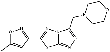 6-(5-methyl-1,2-oxazol-3-yl)-3-(morpholin-4-ylmethyl)[1,2,4]triazolo[3,4-b][1,3,4]thiadiazole 구조식 이미지