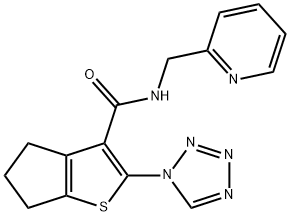 N-(pyridin-2-ylmethyl)-2-(1H-tetrazol-1-yl)-5,6-dihydro-4H-cyclopenta[b]thiophene-3-carboxamide Structure