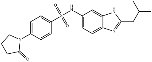 N-[2-(2-methylpropyl)-1H-benzimidazol-6-yl]-4-(2-oxopyrrolidin-1-yl)benzenesulfonamide Structure