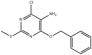 4-(Benzyloxy)-6-chloro-2-(methylthio)pyrimidin-5-amine 구조식 이미지