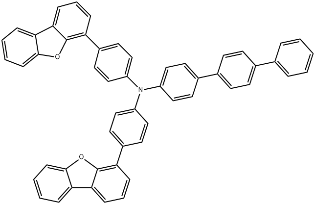 N-(4-(dibenzofuran-4-yl)phenyl)-4-(dibenzofuran-4-yl)-N-(4'-phenyl-biphenyl-4-yl)benzenamine 구조식 이미지