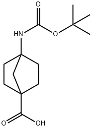 4-((tert-butoxycarbonyl)amino)bicyclo[2.2.1]heptane-1-carboxylic acid Structure