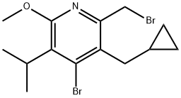 4-Bromo-2-(bromomethyl)-3-(cyclopropylmethyl)-5-isopropyl-6-methoxypyridine Structure