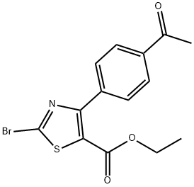 Ethyl 4-(4-acetylphenyl)-2-bromothiazole-5-carboxylate 구조식 이미지