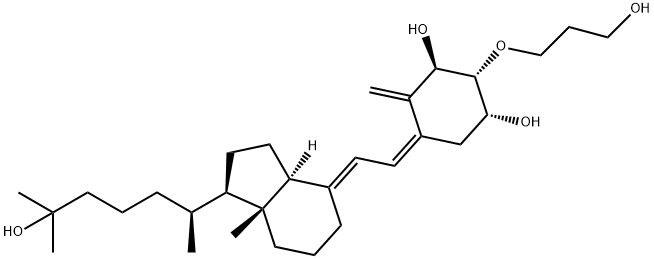 1,3-Cyclohexanediol, 2-(3-hydroxypropoxy)-4-methylene-5-[(2E)-2-[(1R,3aS,7aR)-octahydro-1-[(1S)-5-hydroxy-1,5-dimethylhexyl]-7a-methyl-4H-inden-4-ylidene]ethylidene]-, (1R,2R,3R,5Z)- Structure