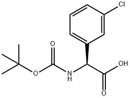 N-Boc-(S)-2-아미노-2-(3-클로로페닐)아세트산 구조식 이미지