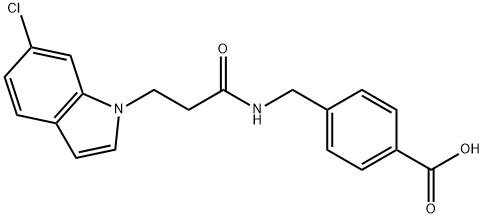 4-({[3-(6-chloro-1H-indol-1-yl)propanoyl]amino}methyl)benzoic acid Structure