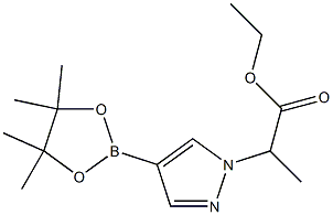 Ethyl 2-(4-(4,4,5,5-tetramethyl-1,3,2-dioxaborolan-2-yl)-1H-pyrazol-1-yl)propanoate Structure