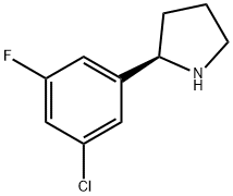 (R)-2-(3-chloro-5-fluorophenyl)pyrrolidine 구조식 이미지