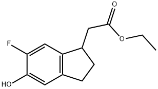 Ethyl 2-(6-fluoro-5-hydroxy-2,3-dihydro-1H-inden-1-yl)acetate 구조식 이미지