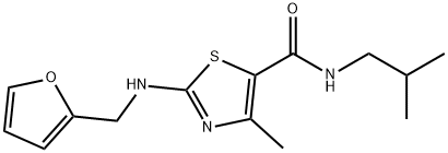 2-[(furan-2-ylmethyl)amino]-4-methyl-N-(2-methylpropyl)-1,3-thiazole-5-carboxamide 구조식 이미지