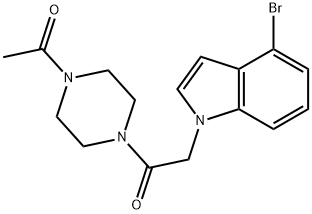 1-(4-acetylpiperazin-1-yl)-2-(4-bromo-1H-indol-1-yl)ethanone 구조식 이미지