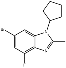 6-bromo-1-cyclopentyl-4-fluoro-2-methyl-1H-benzo[d]imidazole Structure