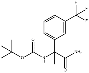 tert-Butyl (1-amino-1-oxo-2-(3-(trifluoromethyl)phenyl)propan-2-yl)carbamate Structure