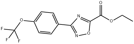 ethyl 3-(4-(trifluoromethoxy)phenyl)-1,2,4-oxadiazole-5-carboxylate 구조식 이미지