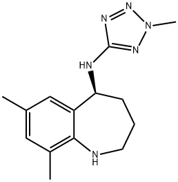 (S)-7.9-dimethyl-N-(2-methyl-2H-tetrazol-5-yl)-2.3.4.5-tetrahydro-1H-benzo[b]azepin-5-amine 구조식 이미지