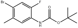 (4-Bromo-2-fluoro-5-methyl-phenyl)-carbamic acid tert-butyl ester 구조식 이미지