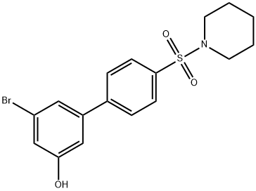 3-Bromo-5-[4-(piperidin-1-ylsulfonyl)phenyl]phenol Structure