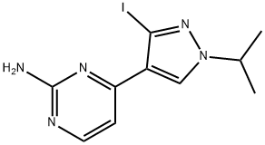 4-(3-iodo-1-isopropyl-1H-pyrazol-4-yl)pyrimidin-2-amine Structure