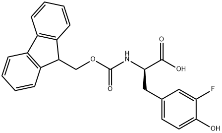 N-Fmoc-3-fluoro-D-tyrosine 구조식 이미지
