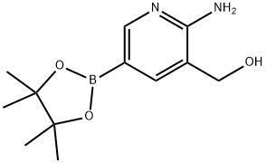 [2-amino-5-(tetramethyl-1,3,2-dioxaborolan-2-yl)pyridin-3-yl]methanol 구조식 이미지