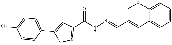 3-(4-chlorophenyl)-N'-[(1E,2E)-3-(2-methoxyphenyl)prop-2-en-1-ylidene]-1H-pyrazole-5-carbohydrazide Structure