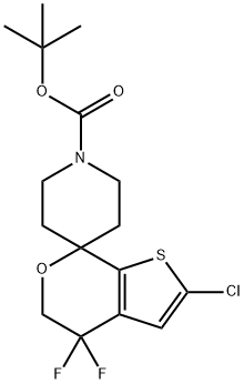 tert-butyl2'-chloro-4',4'-difluoro-4',5'-dihydrospiro[piperidine-4,7'-thieno[2,3-c]pyran]-1-carboxylate 구조식 이미지