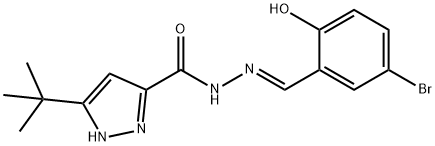 N'-[(E)-(5-bromo-2-hydroxyphenyl)methylidene]-3-tert-butyl-1H-pyrazole-5-carbohydrazide Structure