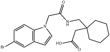 [1-({[(5-bromo-1H-indol-1-yl)acetyl]amino}methyl)cyclohexyl]acetic acid Structure