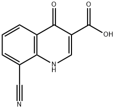 8-Cyano-4-oxo-1,4-dihydro-quinoline-3-carboxylic acid 구조식 이미지