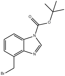 tert-Butyl 4-(bromomethyl)-1H-benzo[d]imidazole-1-carboxylate 구조식 이미지