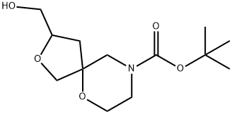 tert-Butyl 3-(hydroxymethyl)-2,6-dioxa-9-azaspiro[4.5]decane-9-carboxylate Structure