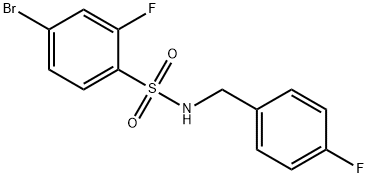 N-(4-flurobenzyl)-4-Bromo-2-fluoro-benzenesulfonamide Structure