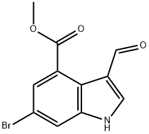 Methyl 6-bromo-3-formyl-1H-indole-4-carboxylate 구조식 이미지