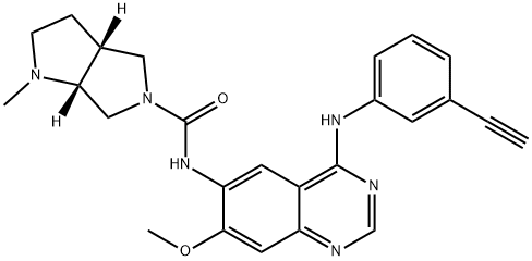 (3aR,6aR)-N-(4-((3-ethynylphenyl)amino)-7-methoxyquinazolin-6-yl)-1-methylhexahydropyrrolo[3,4-b]pyrrole-5(1H)-carboxamide 구조식 이미지