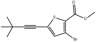methyl3-bromo-5-(3,3-dimethylbut-1-yn-1-yl)thiophene-2-carboxylate Structure