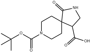 1-Oxo-2,8-Diaza-Spiro[4.5]Decane-4,8-Dicarboxylic Acid 8-Tert-Butyl Ester 구조식 이미지
