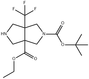 6A-Trifluoromethyl-Tetrahydro-Pyrrolo[3,4-C]Pyrrole-2,3A-Dicarboxylic Acid 2-Tert-Butyl Ester 3A-Ethyl Ester Structure