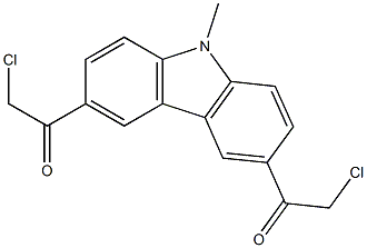 1,1'-(9-methyl-9H-carbazole-3,6-diyl)bis(2-chloroethanone) Structure